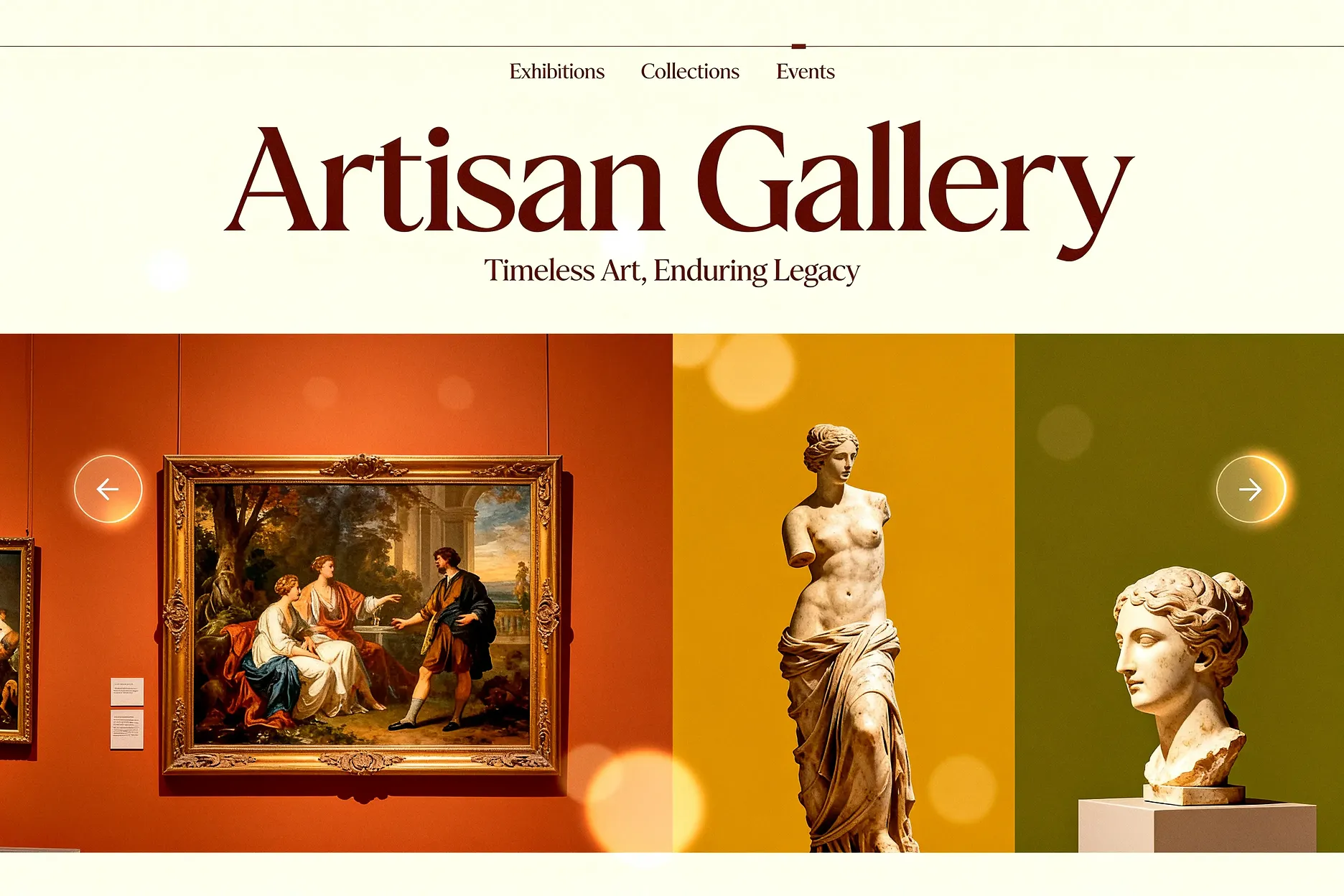 Seedream 4.0 official example: art museum website layout
