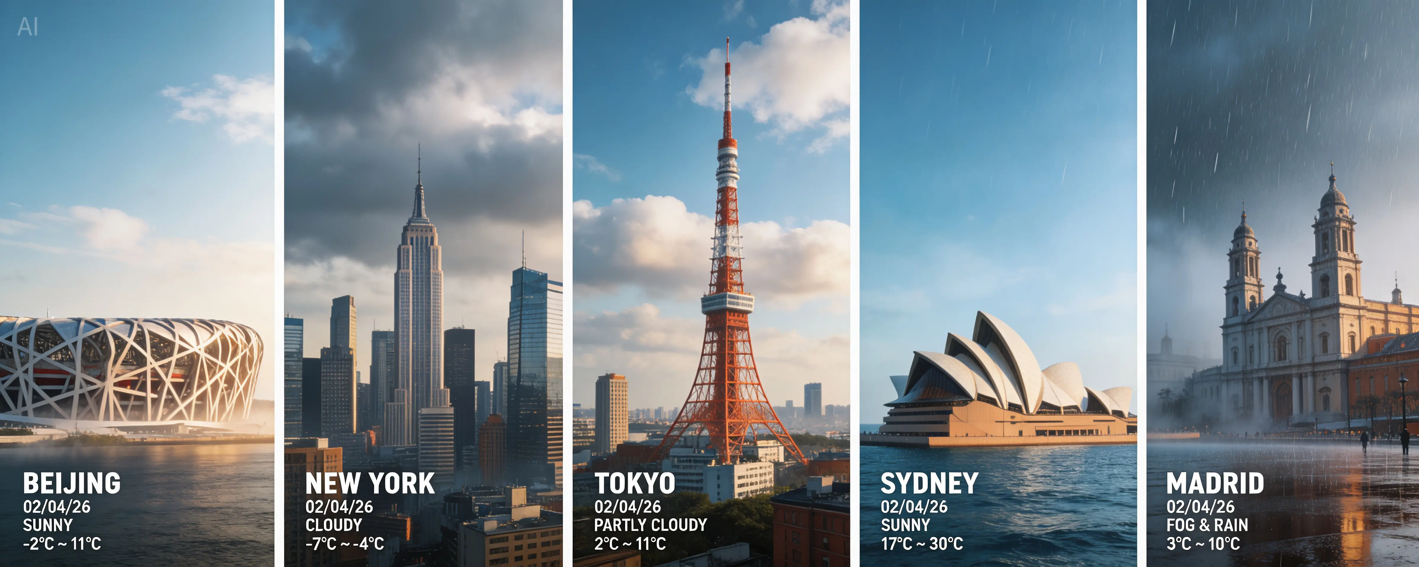 Seedream 5.0 Lite official example: weather composite panorama